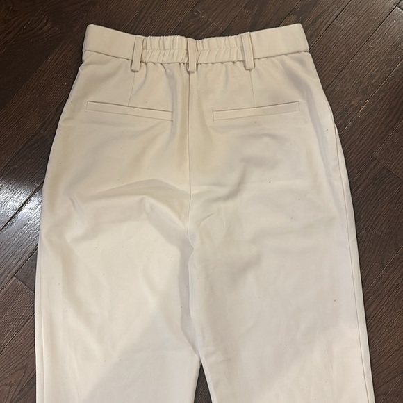 Skies Are Blue Pleated Front High Rise Wide Leg Cream Neutral Trousers - Picture 15 of 16